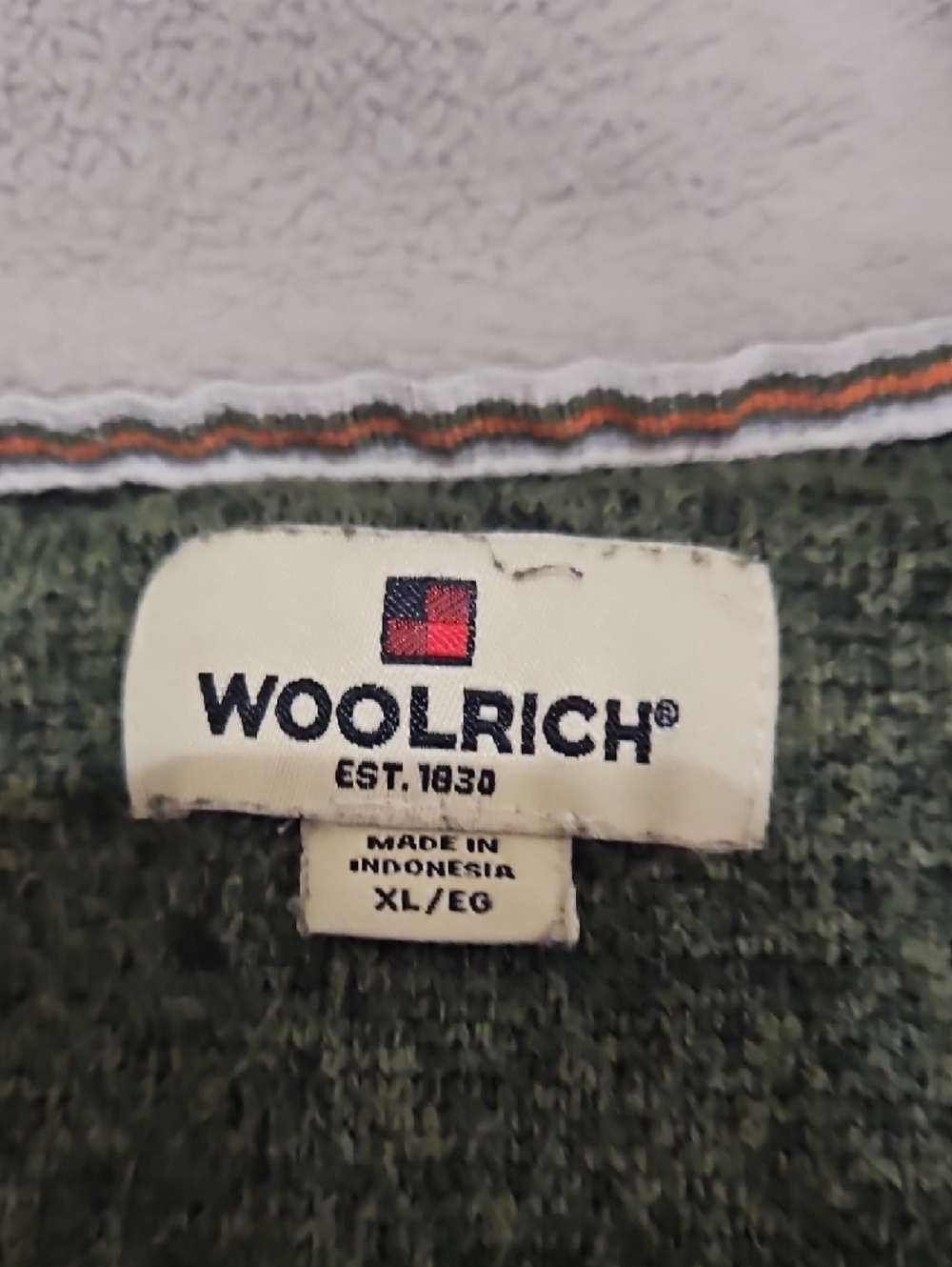 Woolrich Men's Forest Green Quarter-Zip Knit Pullover - Picture 6 of 8